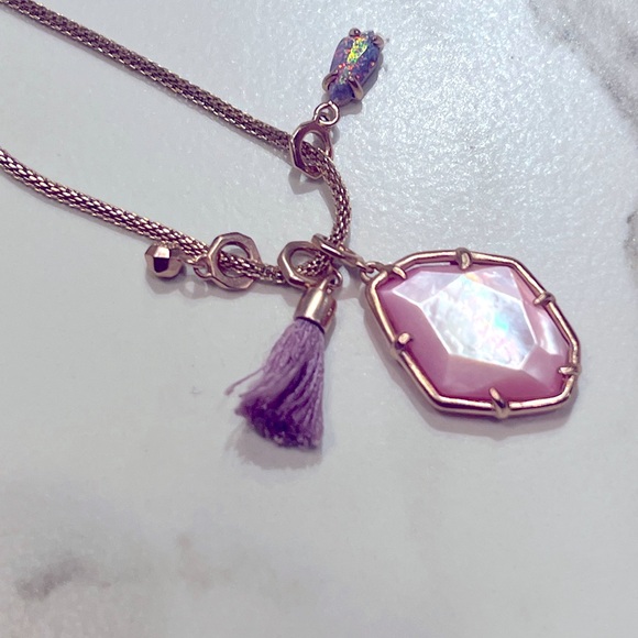 Kendra Scott Hailey Pendant Necklace - Rosegold and Lilac - Picture 4 of 6